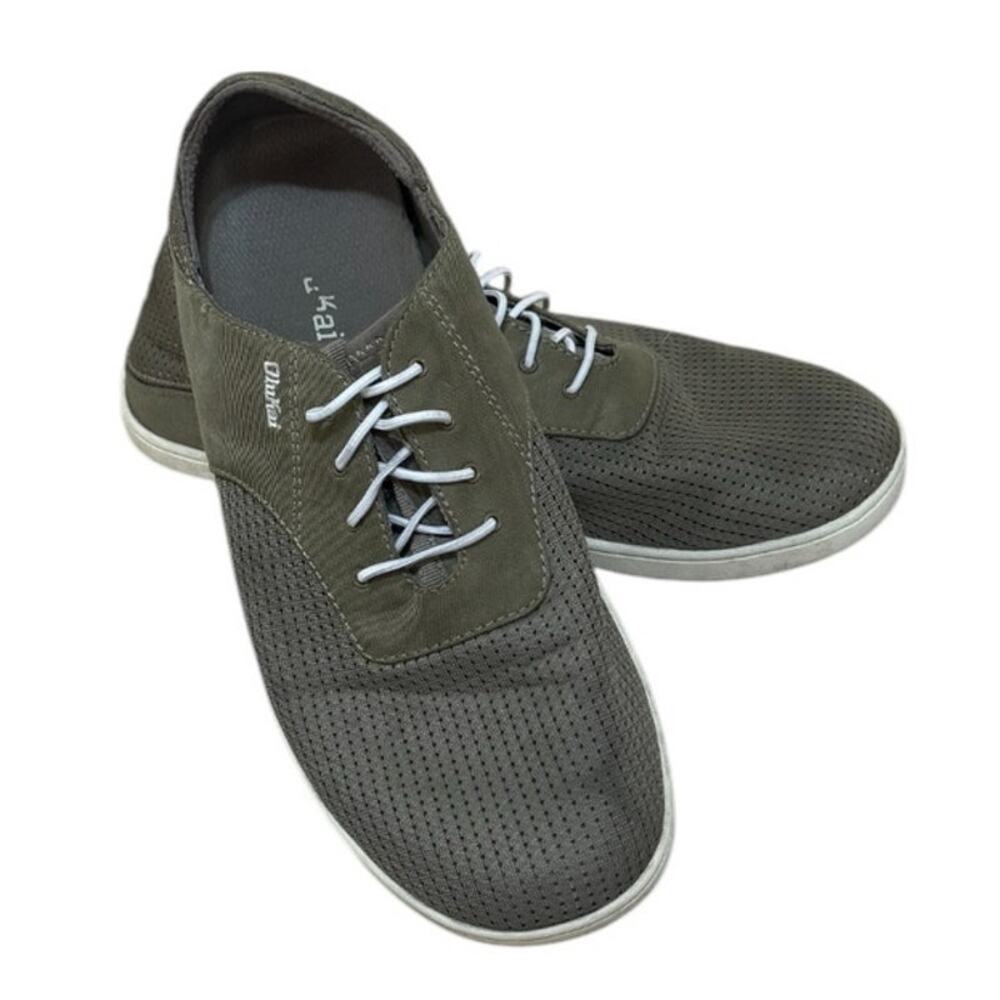 Perforated Olive Green Men’s Casual Sneakers - Unknown Brand